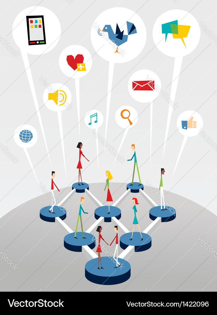 Social web networking interactive Vector Image