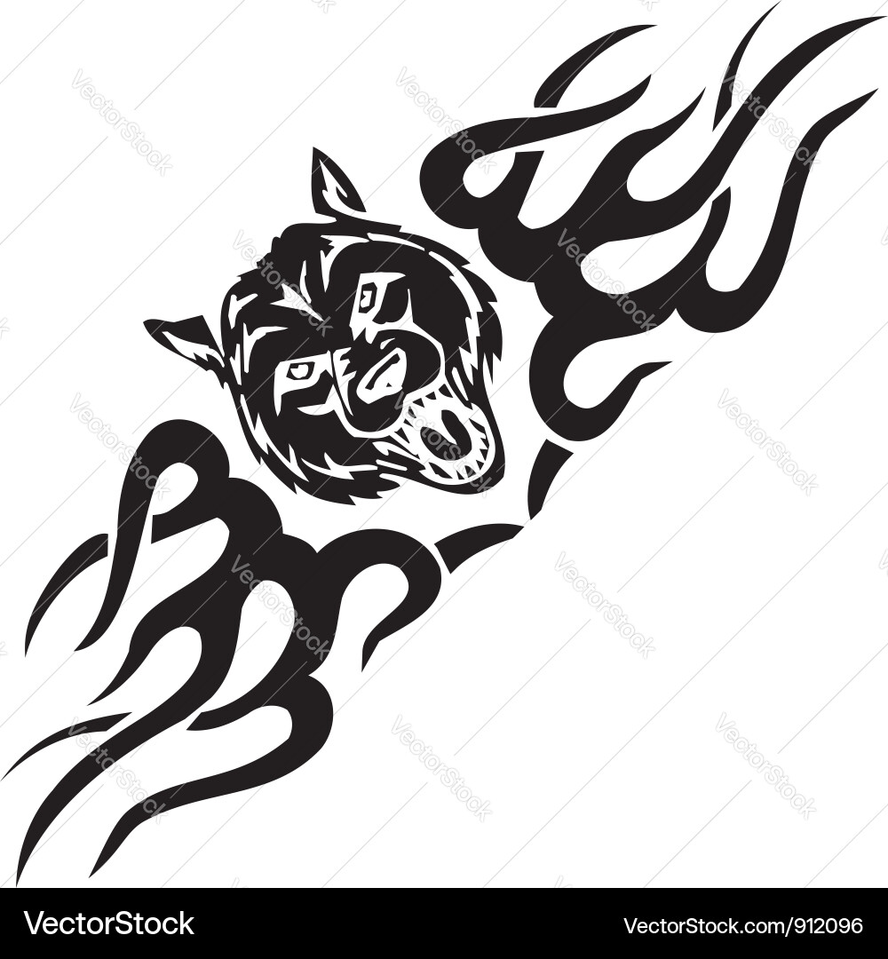 Symmetric Tribal Wolf vector image