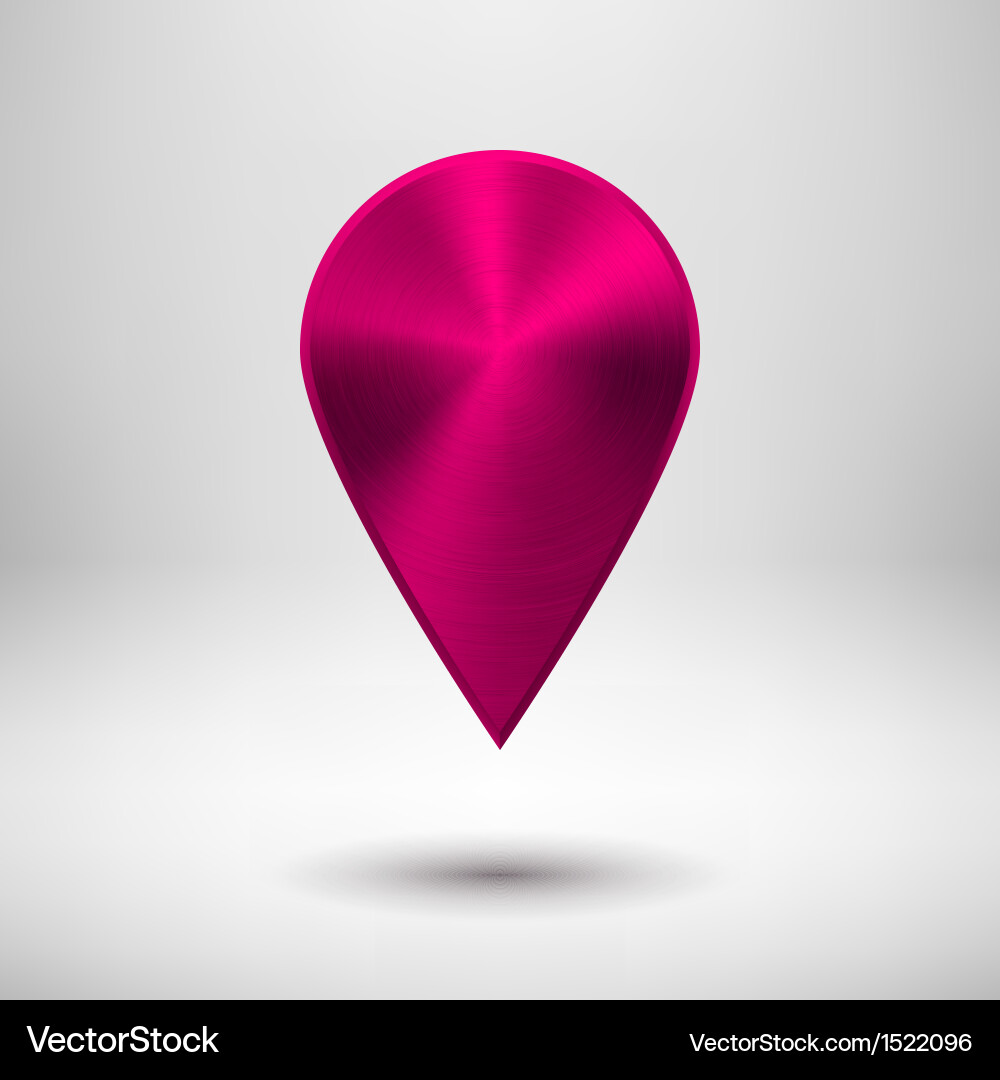 Technology pointer button with magenta metal vector image