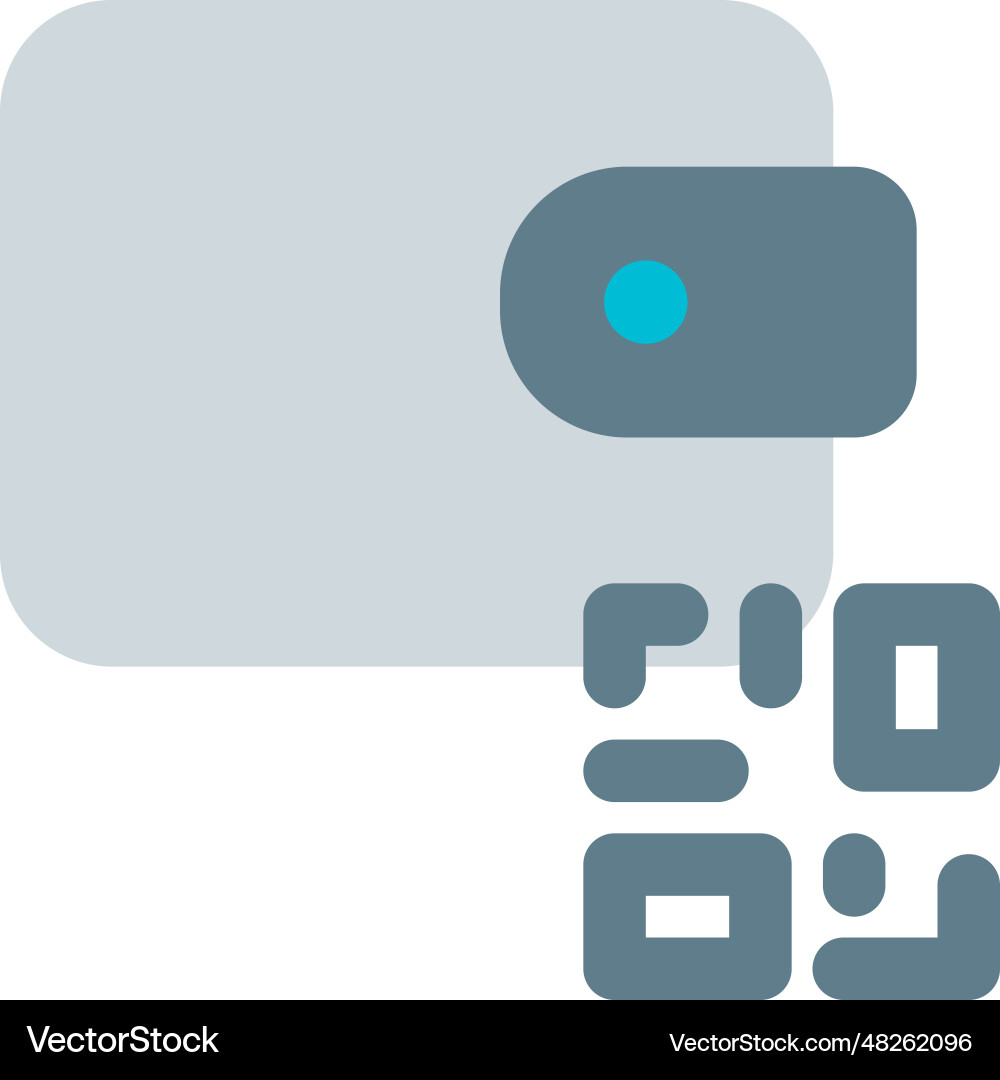 Wallet with qr code for secure payments Vector Image