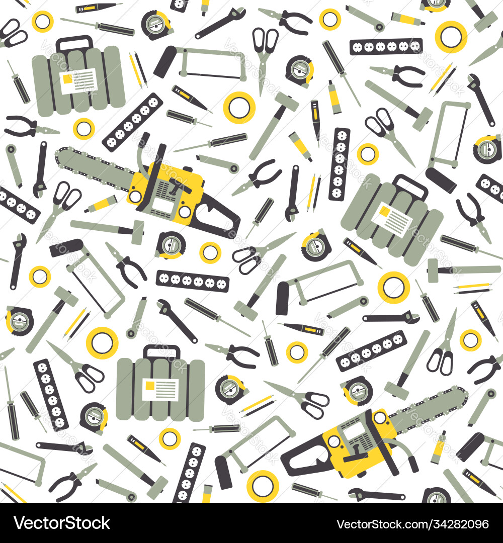 Working Tools Seamless Pattern Vector Image
