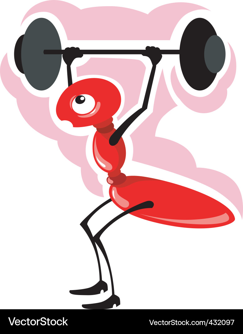 Ant Lifting Weight vector image
