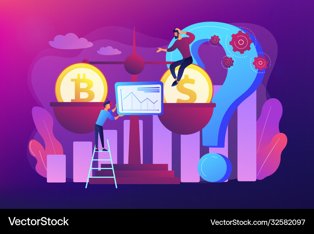 Bitcoin price prediction concept Bitcoin price prediction concept Vector Image