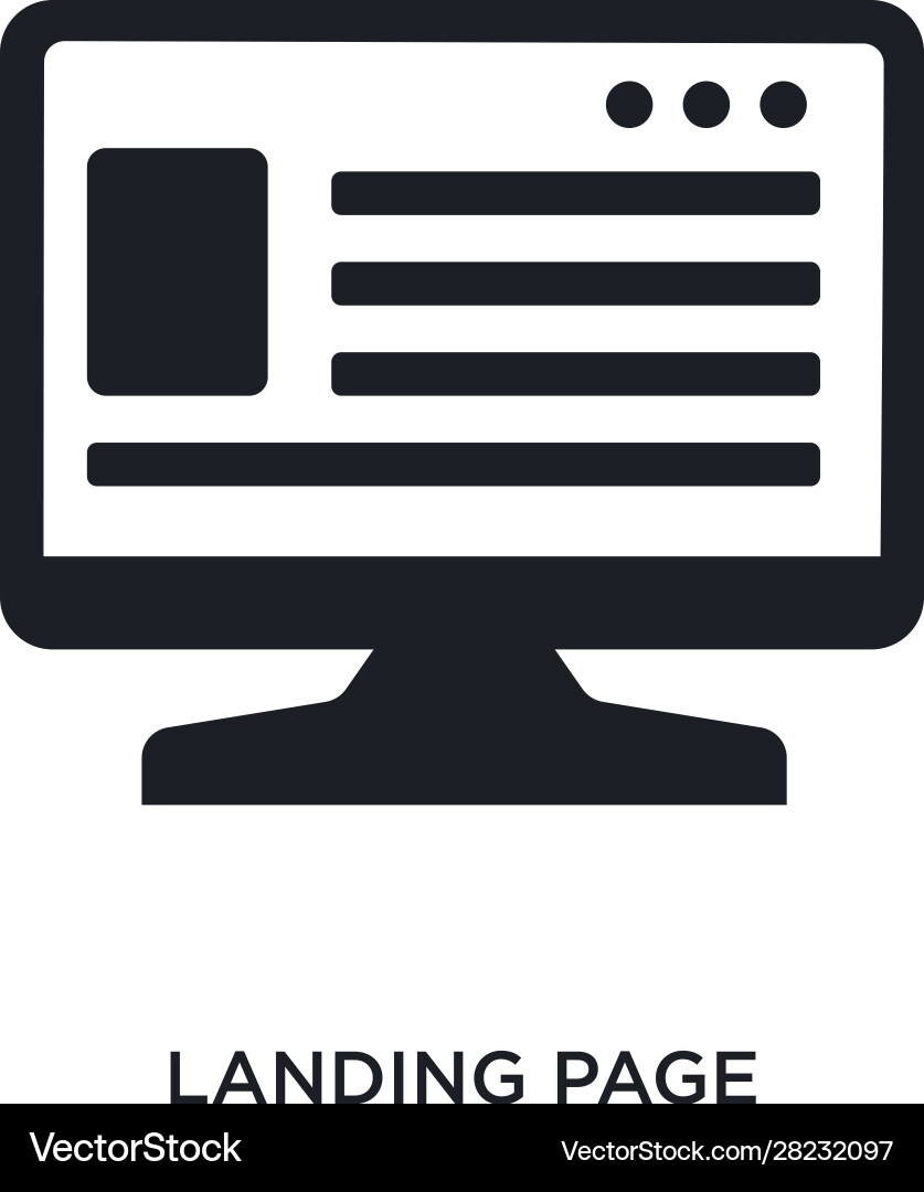 Black landing page isolated icon simple element Vector Image