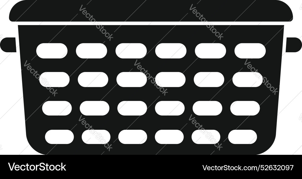 Black plastic laundry basket with handles Black plastic laundry basket with handles vector image