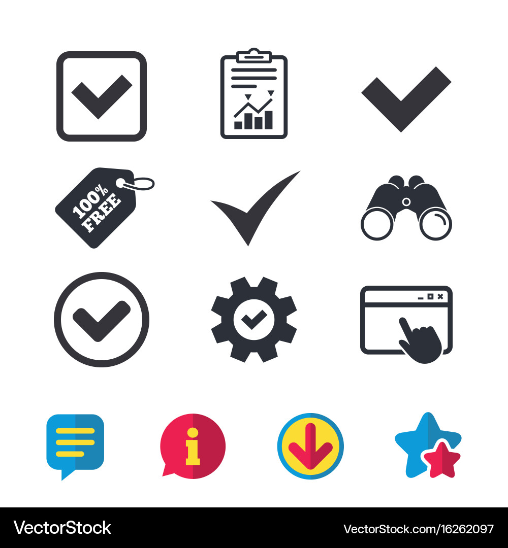 Check signs checkbox confirm icons Vector Image
