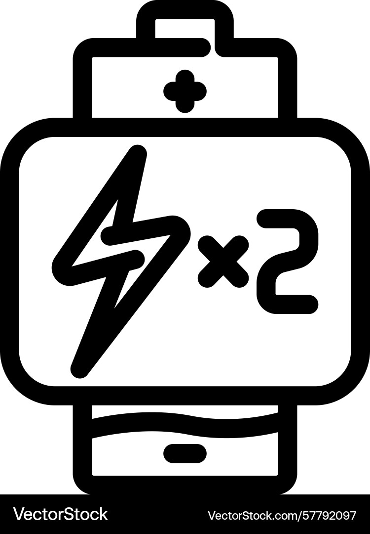 Dual power source line icon Vector Image