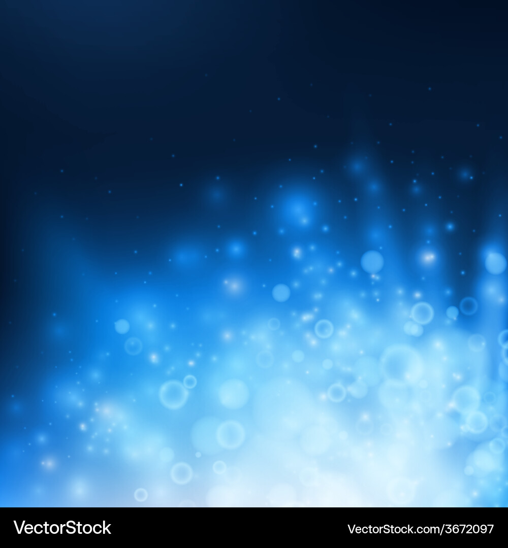 Dynamic Blue Bokeh Lights Background Vector Image