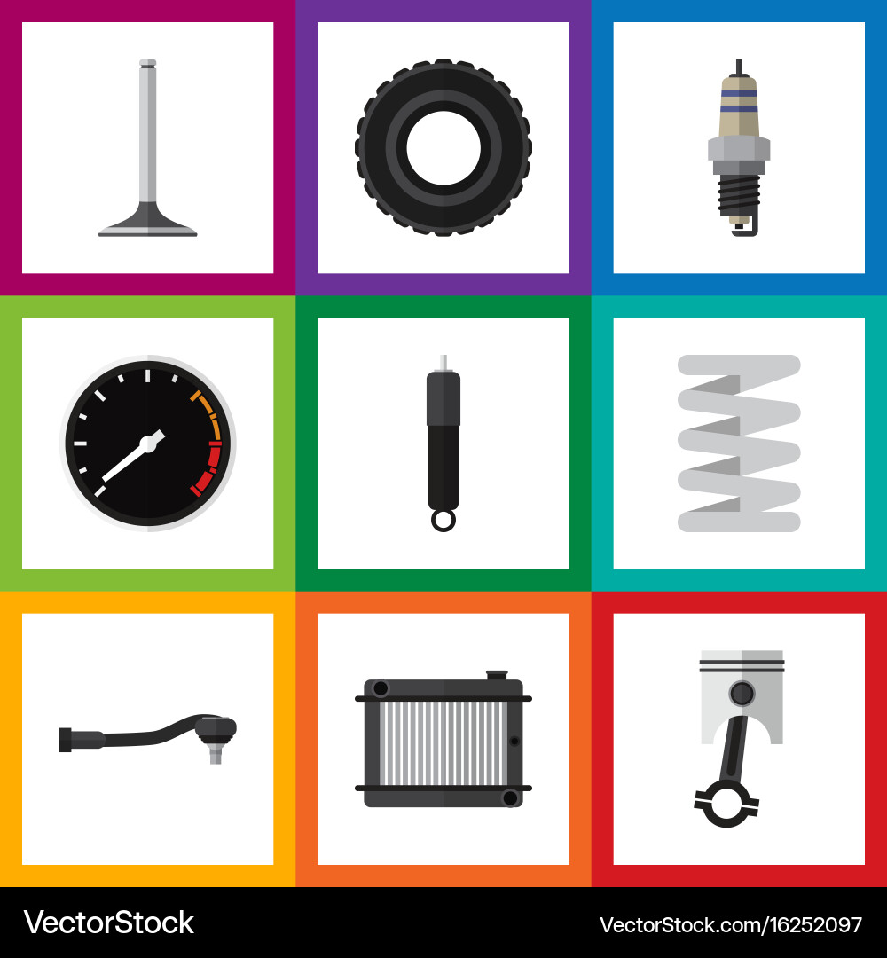 Flat icon auto set of car segment input Vector Image