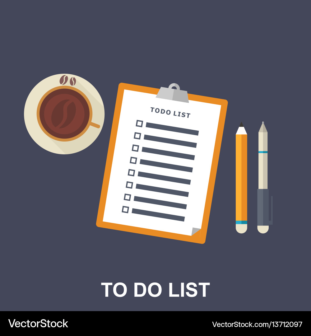 Flat of to-do list Vector Image