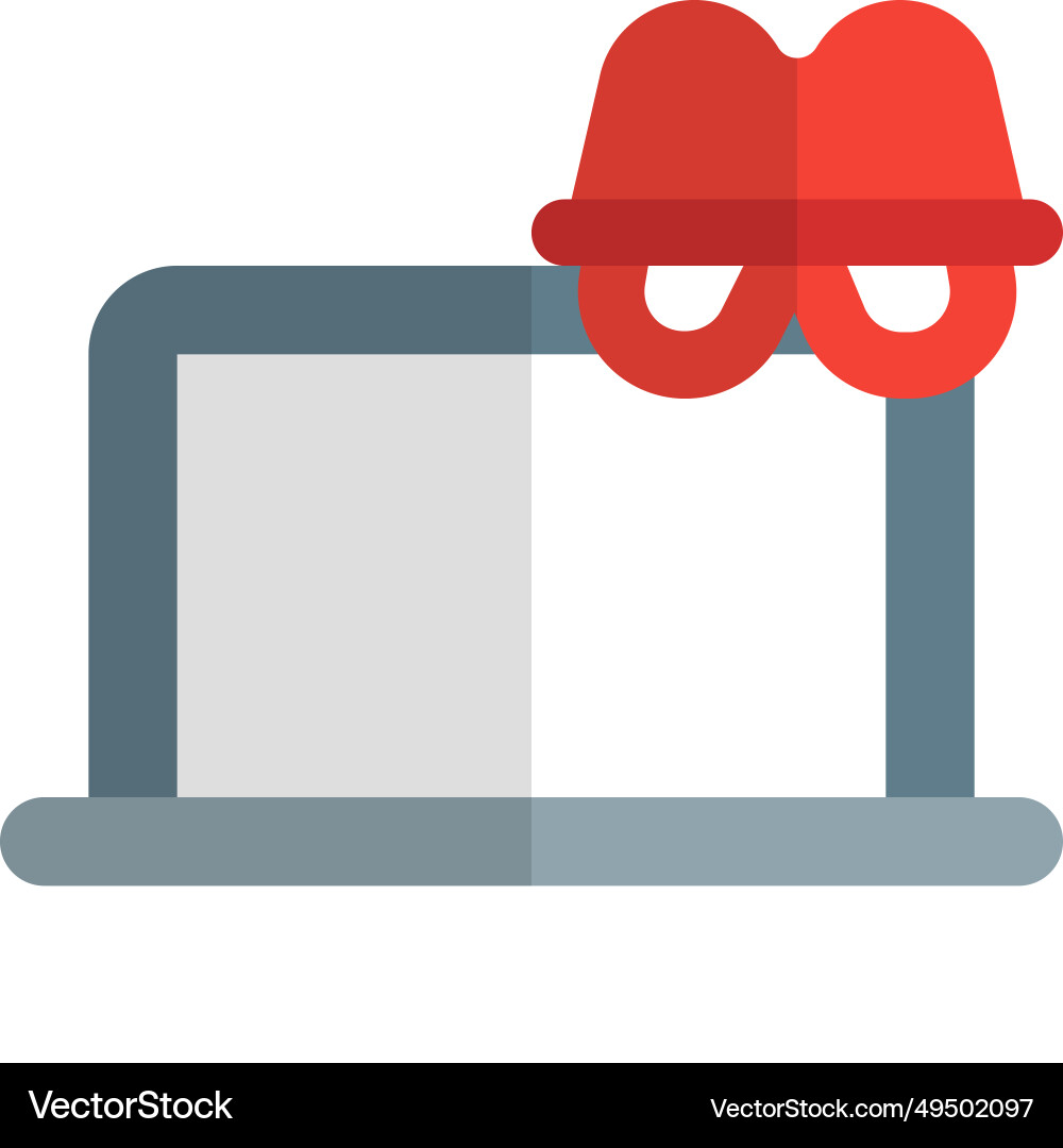 Hacker tapping into laptop for personal data vector image