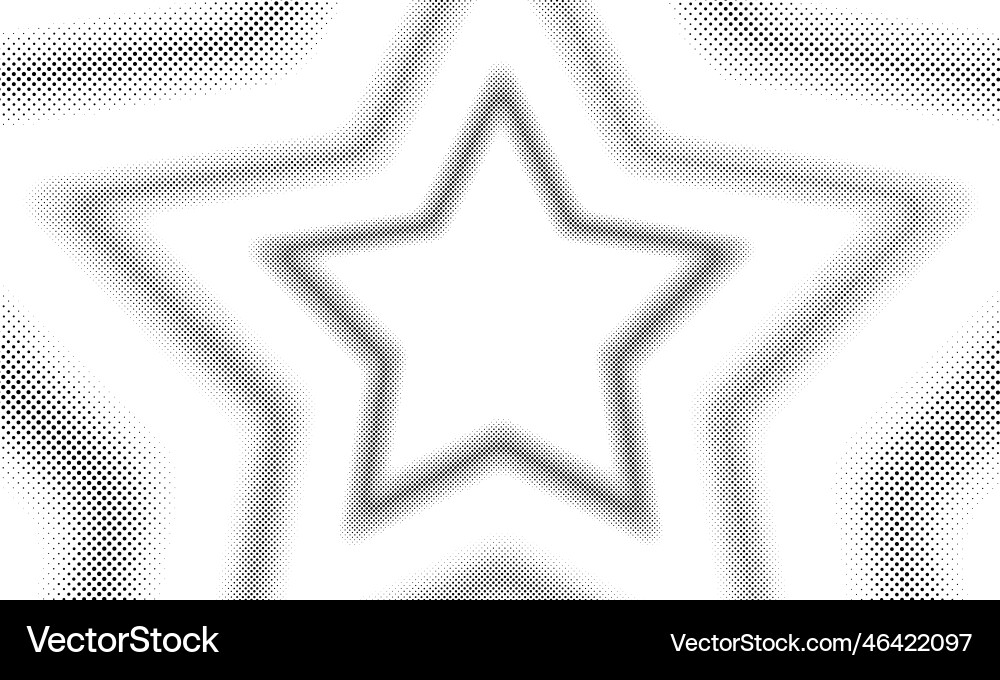 Halftone star shape border pattern background Halftone star shape border pattern background Vector Image