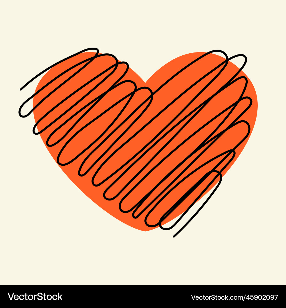 Heart shape with line art minimalistic image Heart shape with line art minimalistic image vector image