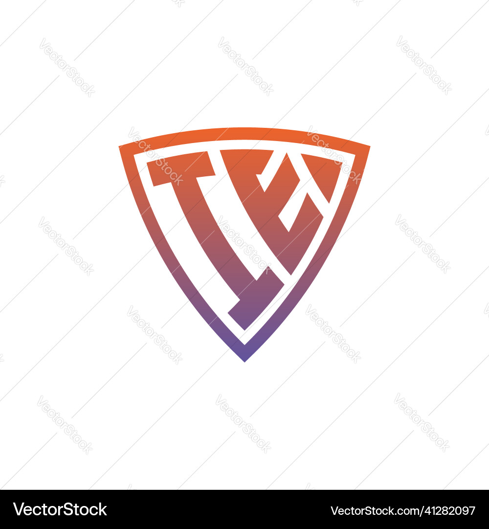 Ie logo shield monogram gradient style design Ie logo shield monogram gradient style design Vector Image