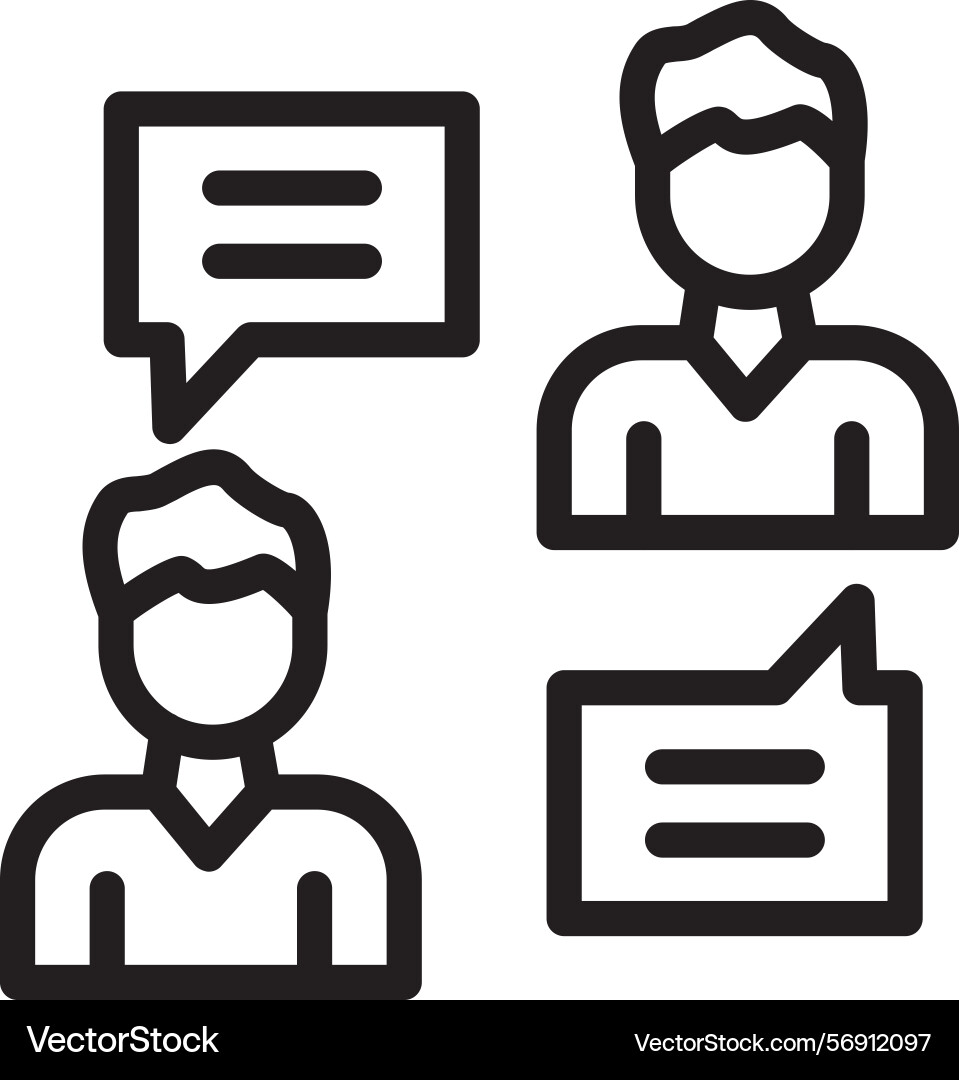 Instant messaging linear style icon design vector image
