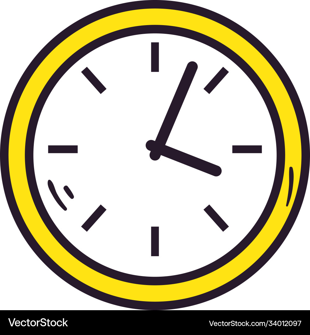 Isolated clock line and fill style icon vector image