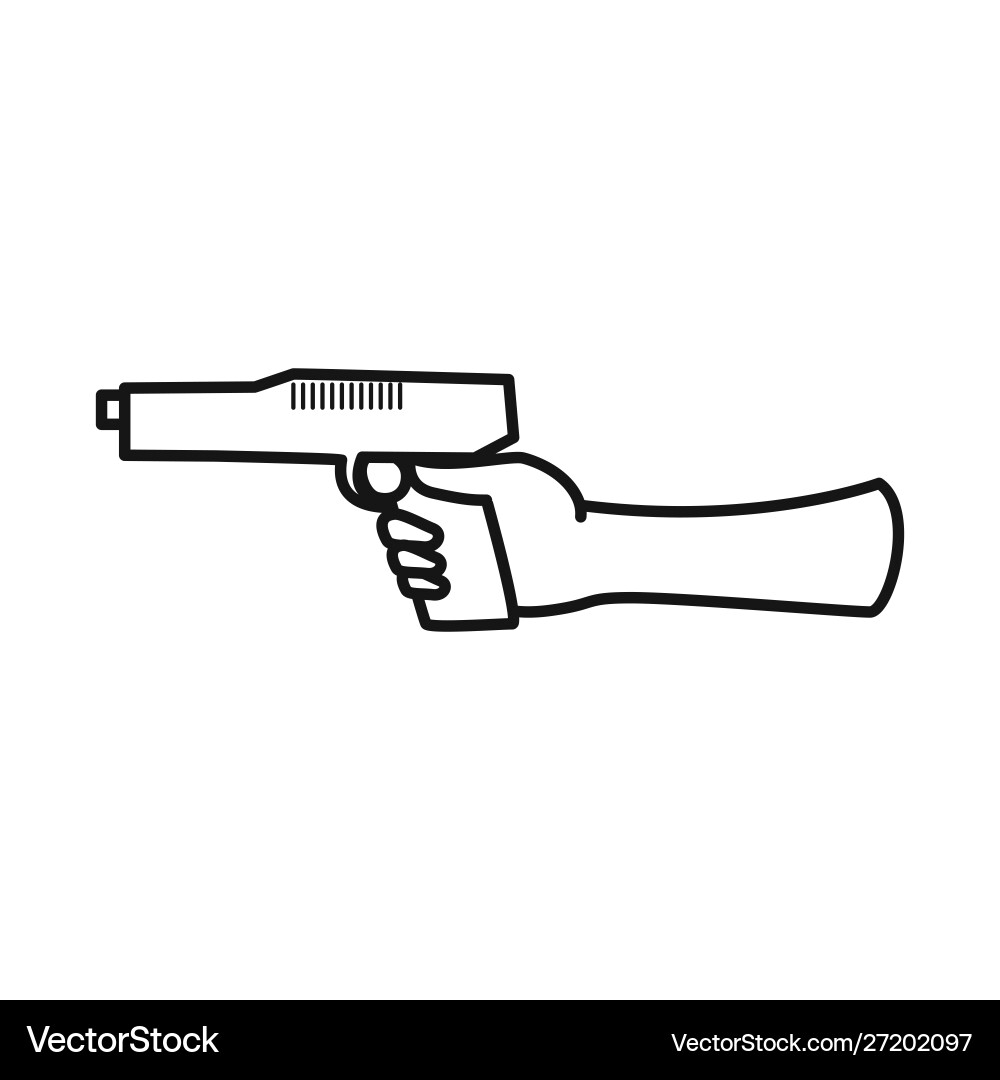 Isolated object hand and gun symbol collection vector image
