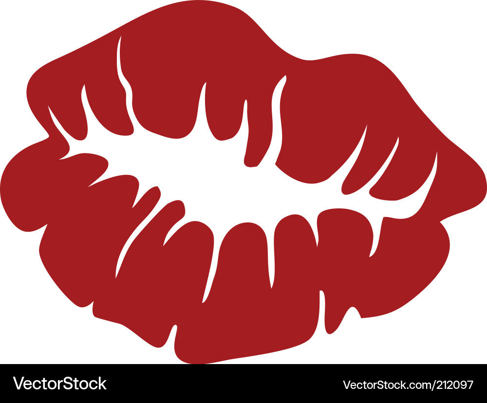 Red Lips Print Vector Image