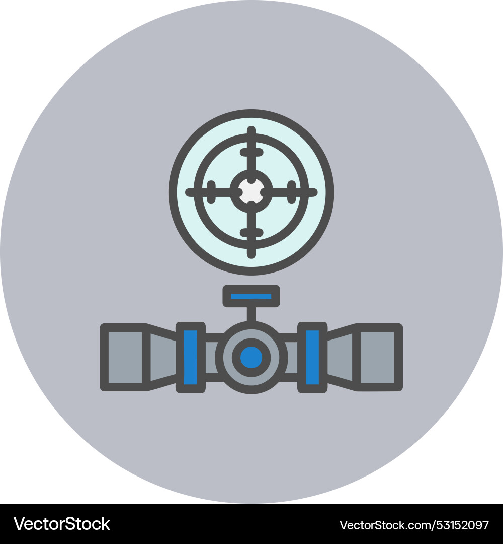 Scope line filled circle icon Vector Image