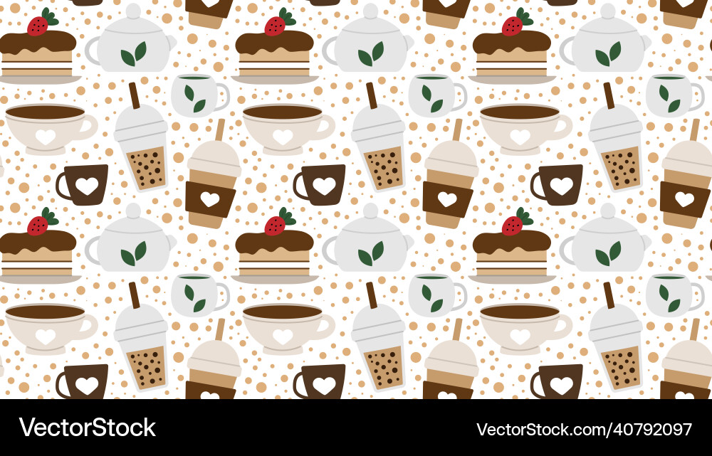Seamless repeating pattern with drinks vector image