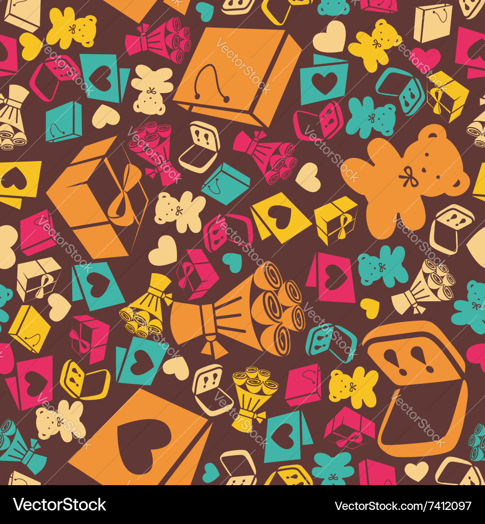 Seamless texture with different elements Vector Image