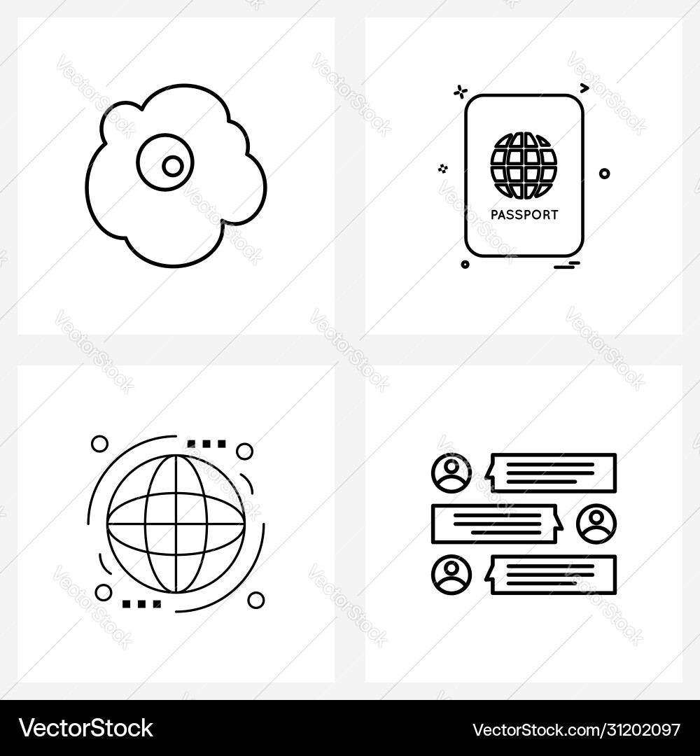 Set 4 ui icons and symbols for egg internet vector image