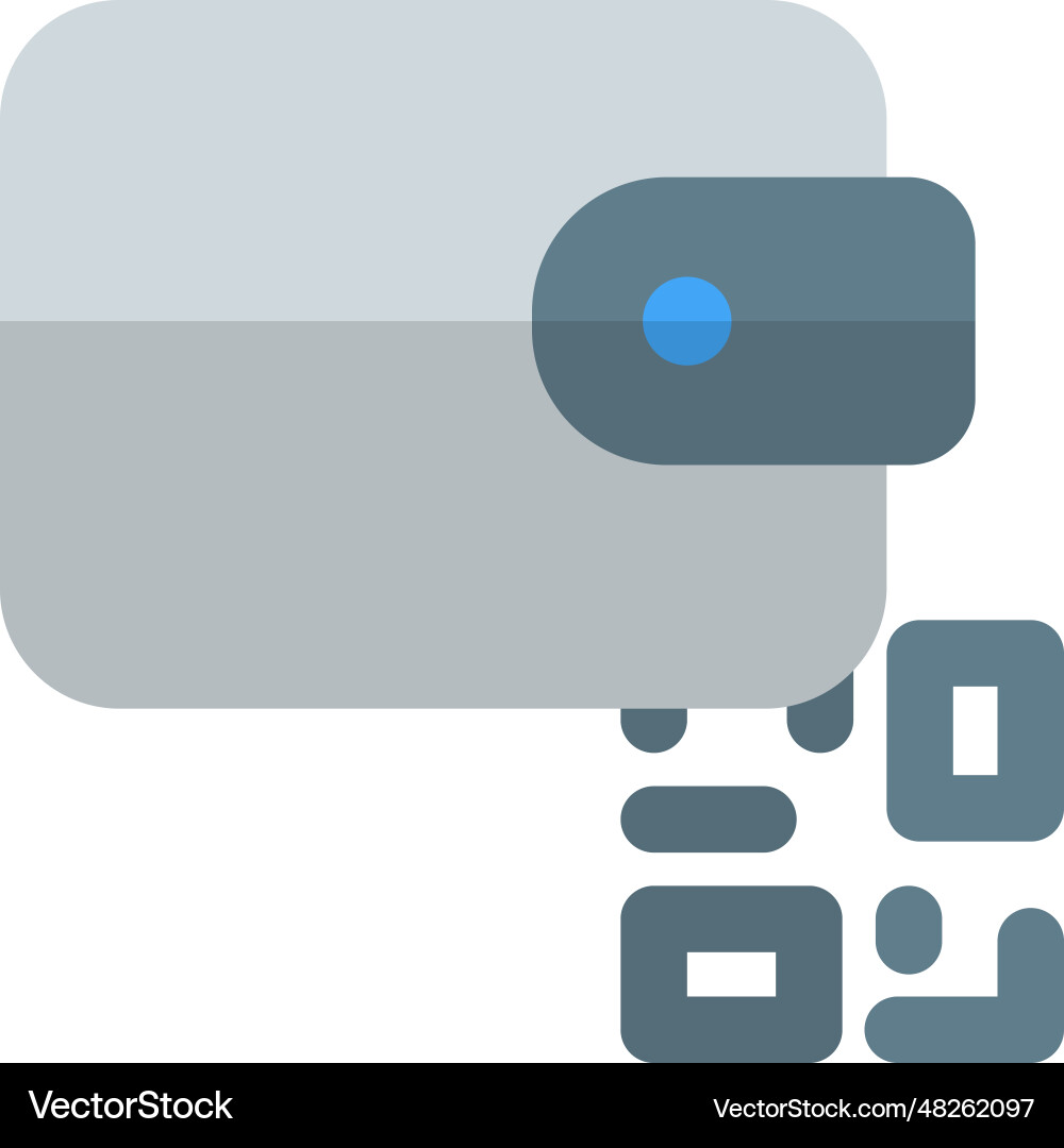 Wallet with qr code for secure payments Vector Image