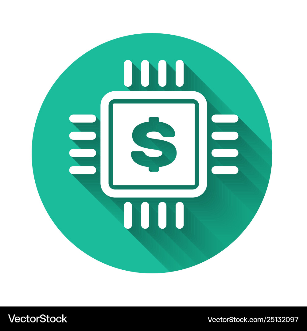 White processor chip with dollar icon isolated Vector Image