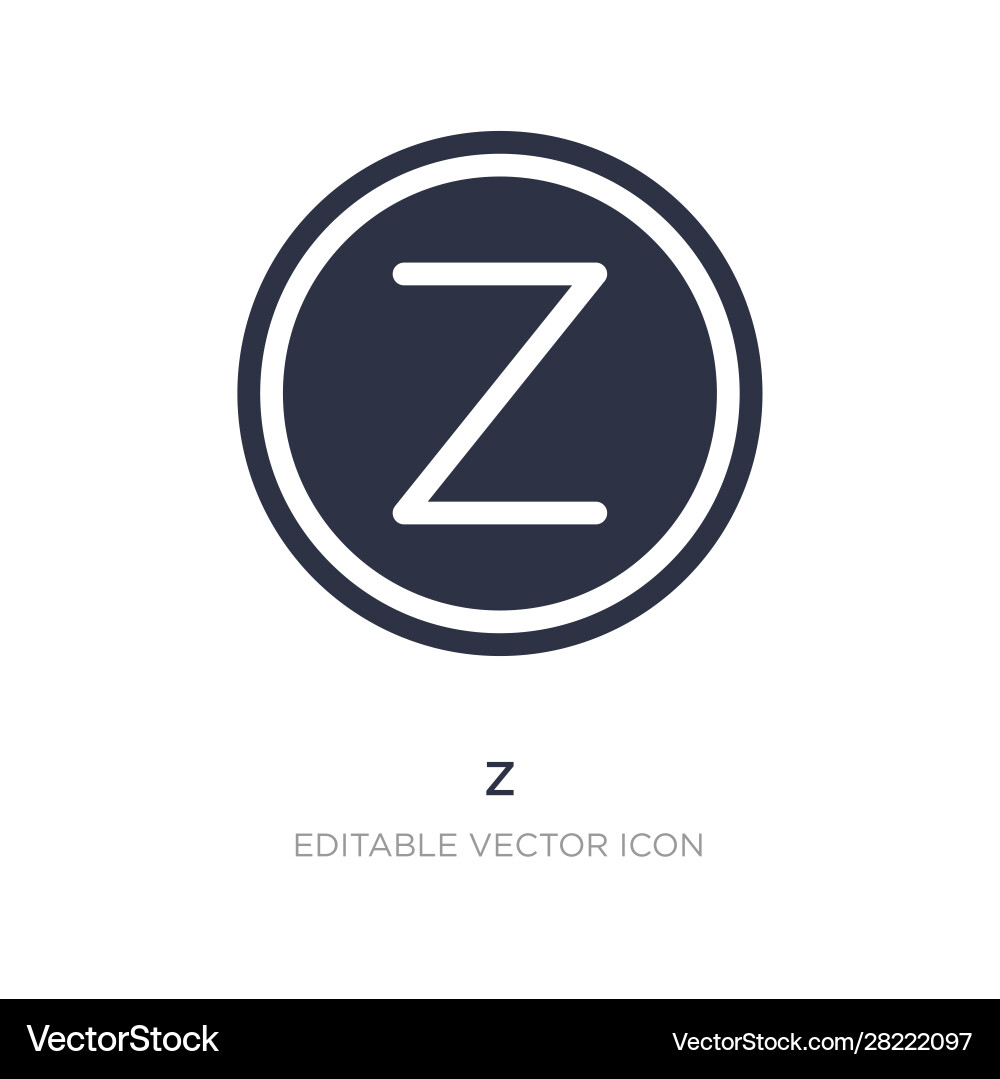 Z icon on white background simple element from Vector Image