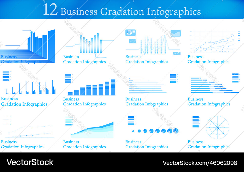 12 types of business graph set 12 types of business graph set Vector Image