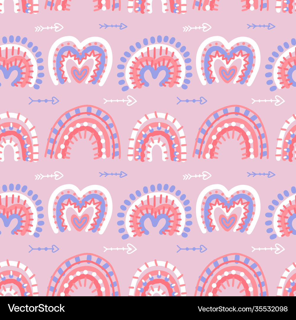 Abstract modern boho rainbows seamless pattern Abstract modern boho rainbows seamless pattern vector image