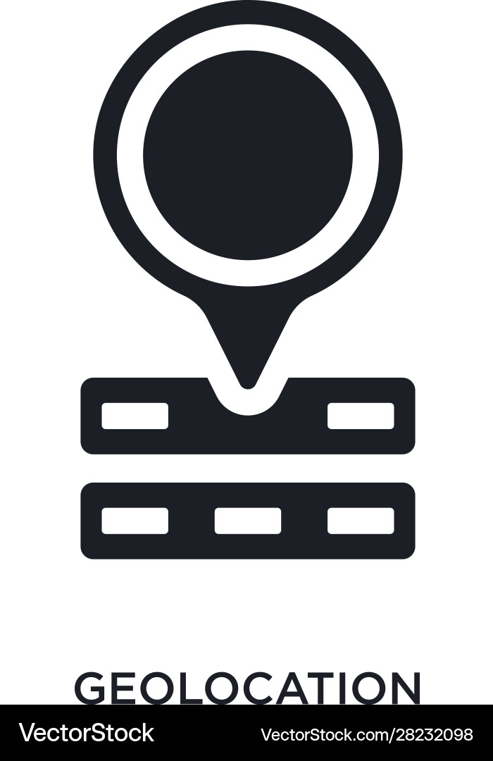 Black geolocation isolated icon simple element vector image