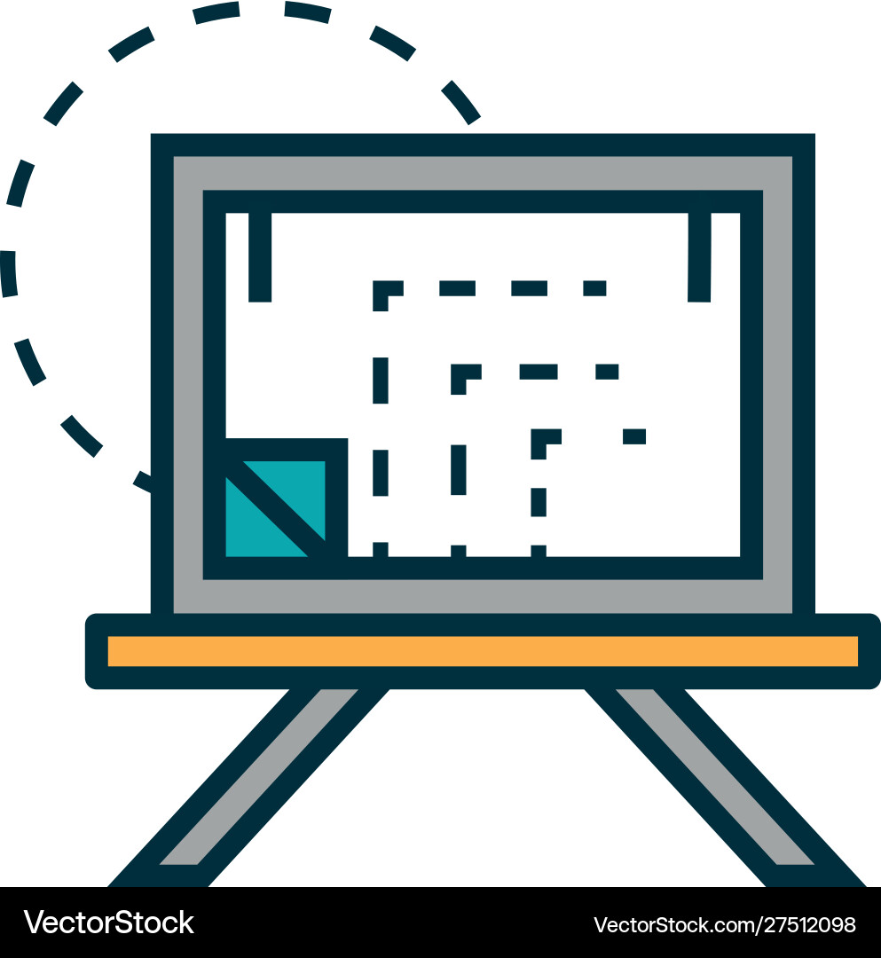 Blueprint table work tools engineering icon Vector Image
