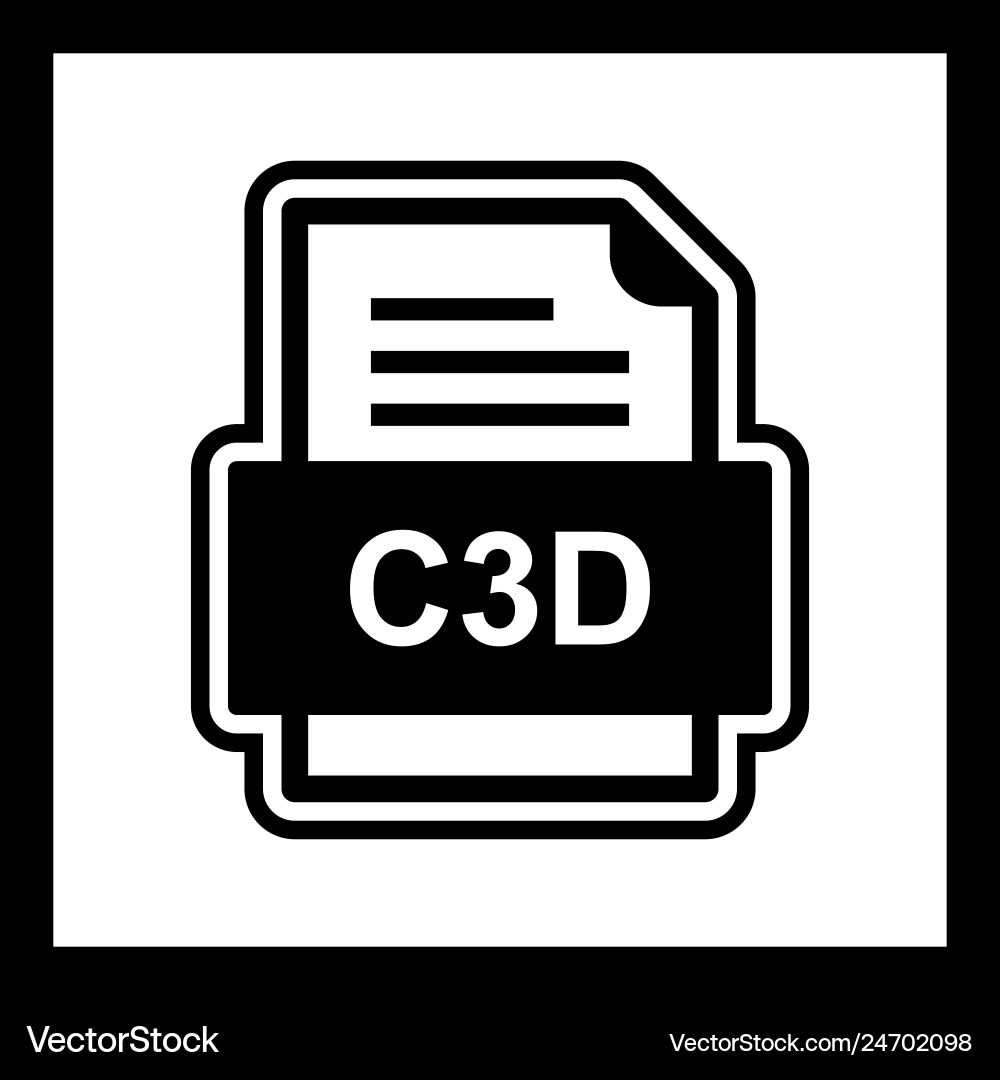 C3d file document icon vector image