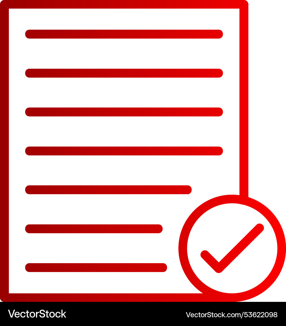 Checked line gradient icon Vector Image
