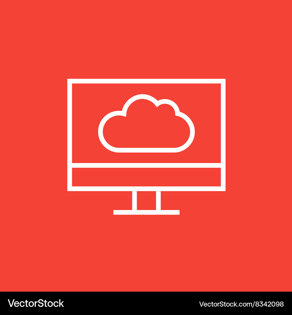Cloud computing line icon vector image
