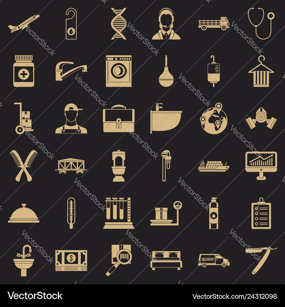 Craft tool icons set simple style Vector Image