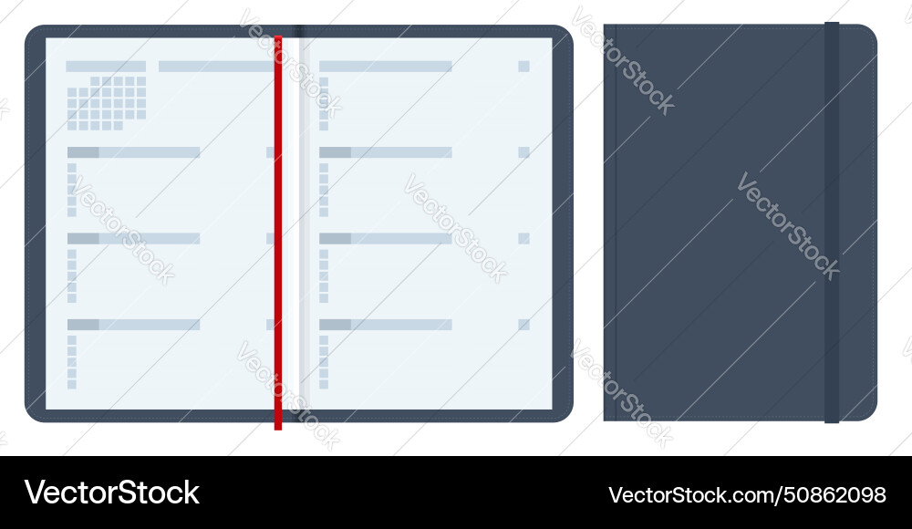 Daily diary or business schedule list notebook Daily diary or business schedule list notebook vector image