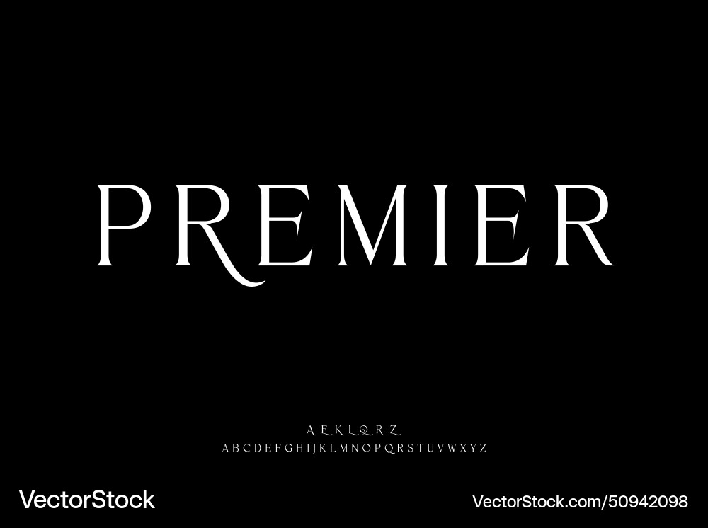 Elegant minimalist sharp serif alphabet display Elegant minimalist sharp serif alphabet display vector image