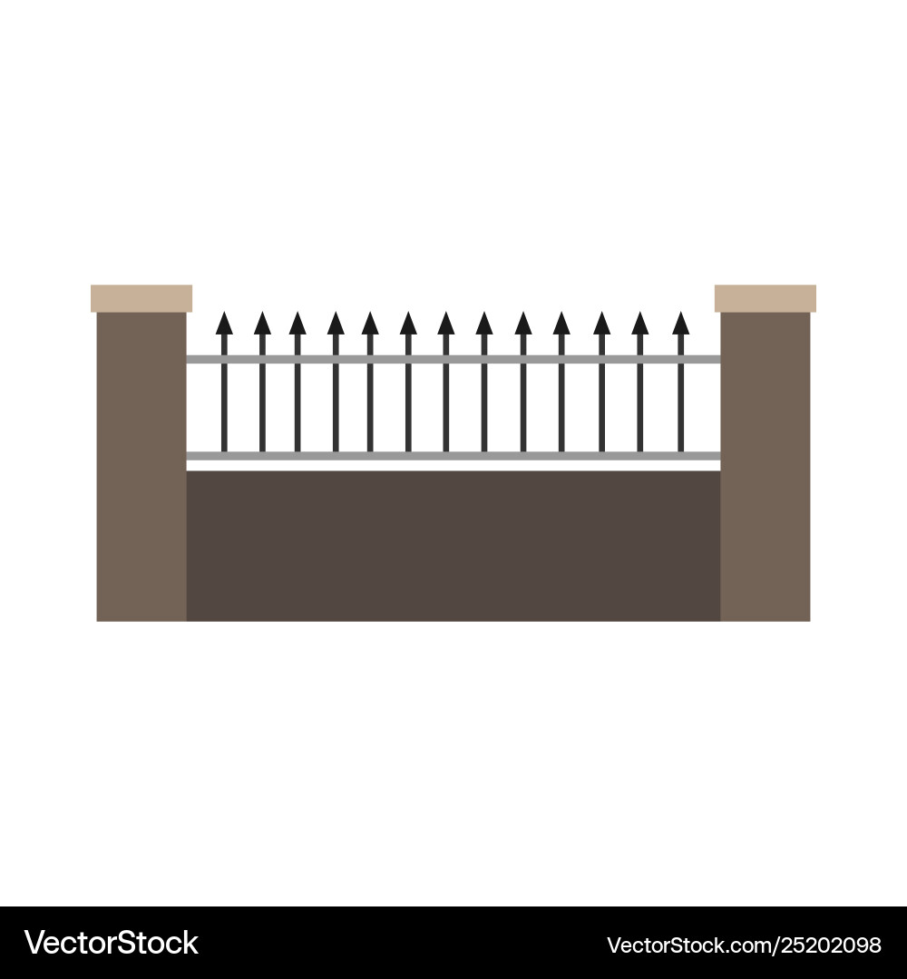 Fence stone material icon element structure Fence stone material icon element structure vector image