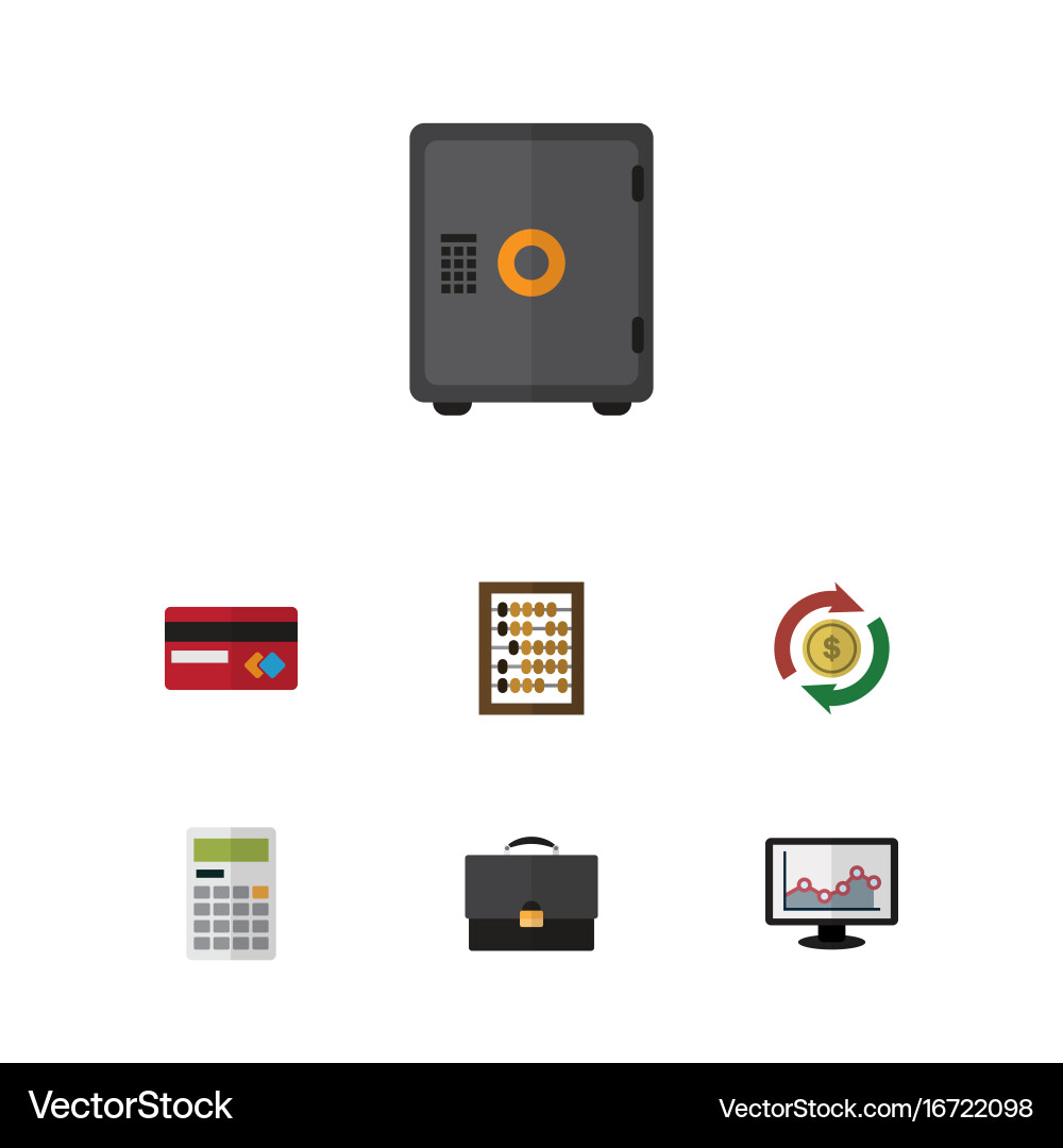 Flat icon gain set of chart calculate counter vector image