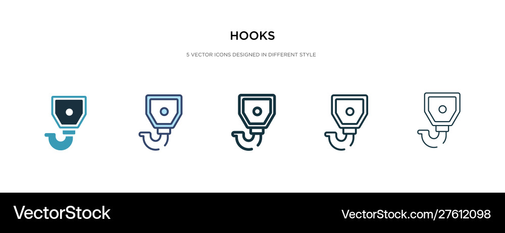 Hooks icon in different style two colored Hooks icon in different style two colored Vector Image