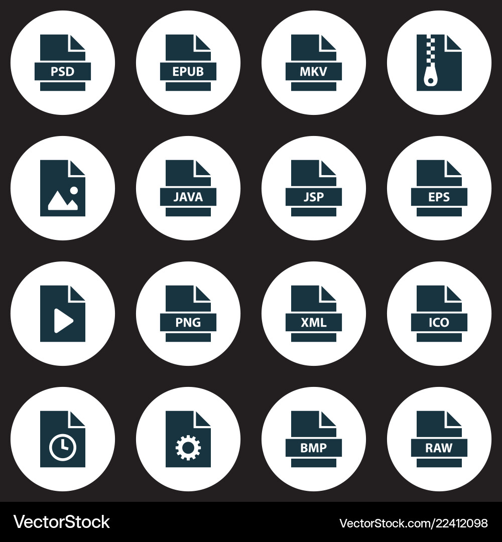 Icon Set: System & Data Types vector image