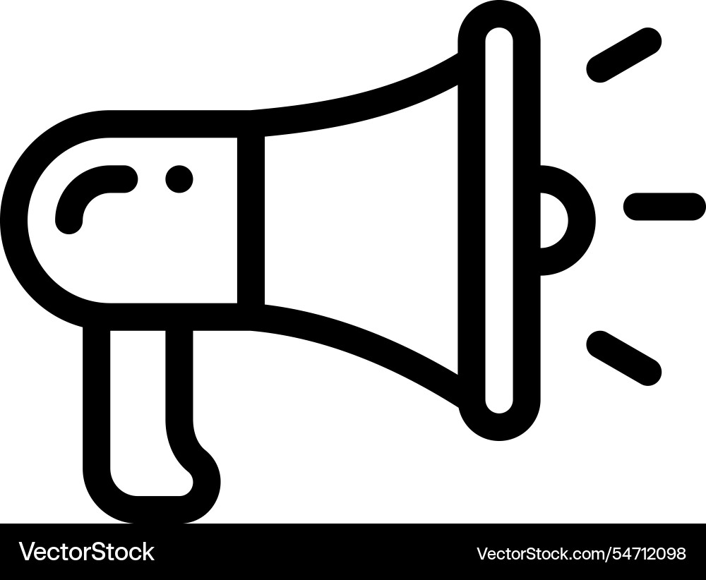 Megaphone icon thin linear style design isolated Megaphone icon thin linear style design isolated vector image