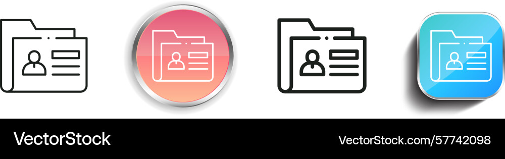 Profile icon thin linear regular and button style Profile icon thin linear regular and button style vector image