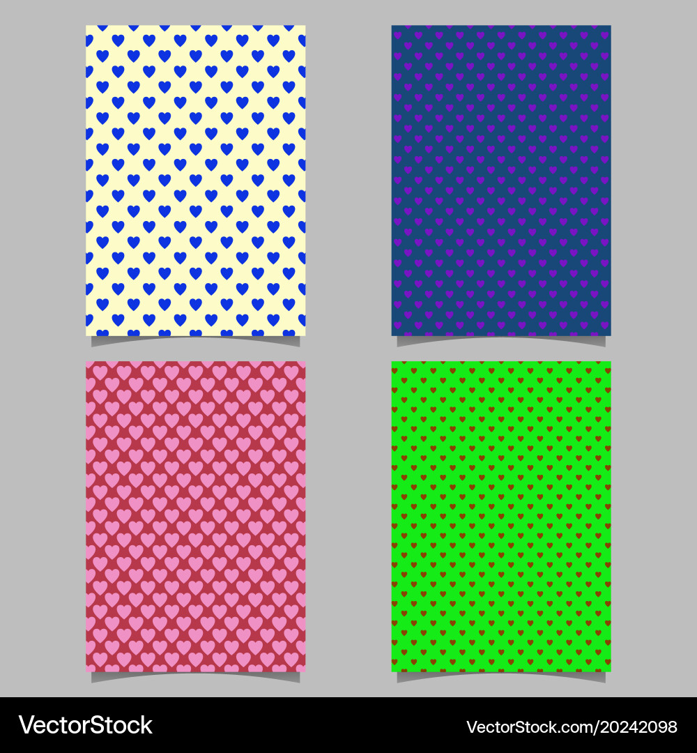 Retro repeating heart pattern brochure background vector image