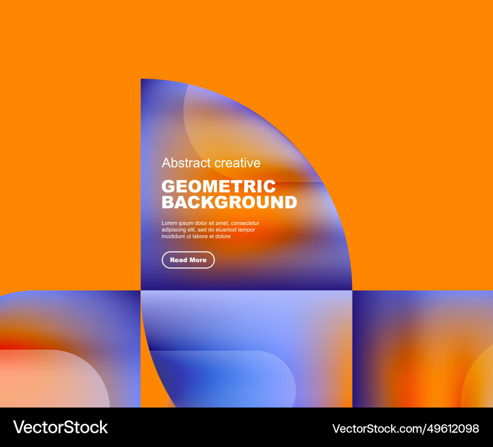 Round triangle and square composition Round triangle and square composition vector image