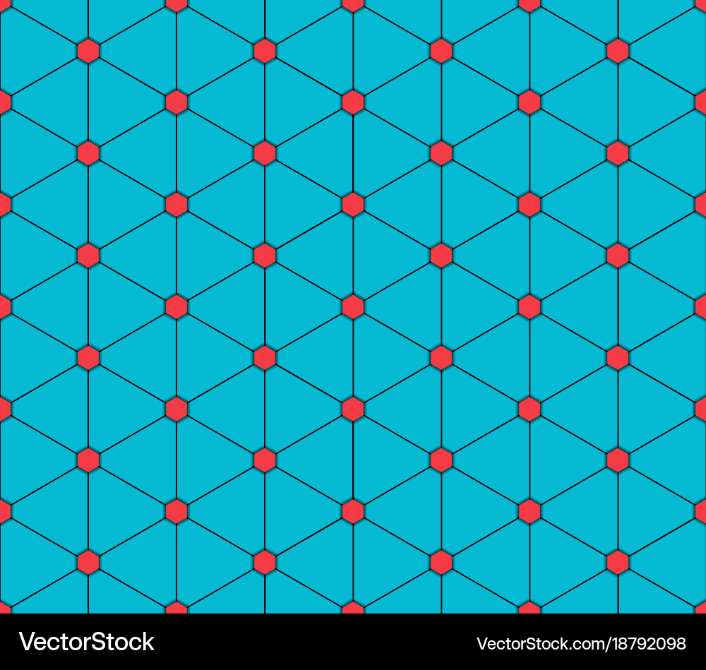 Seamless pattern of triangles and hexagons vector image