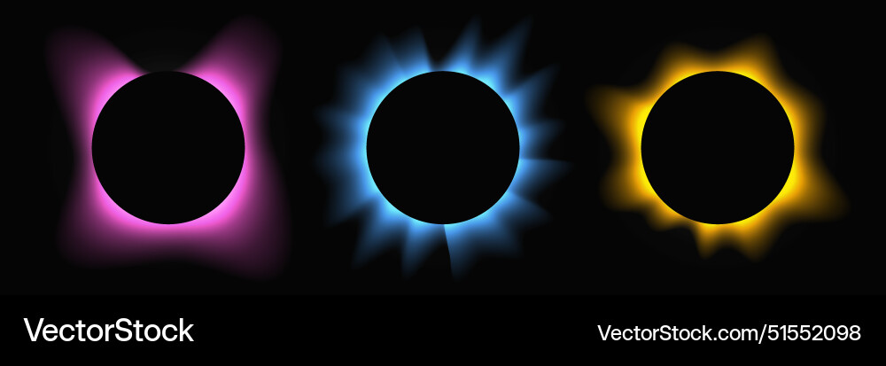 Set of circle illuminate light frames Set of circle illuminate light frames Vector Image