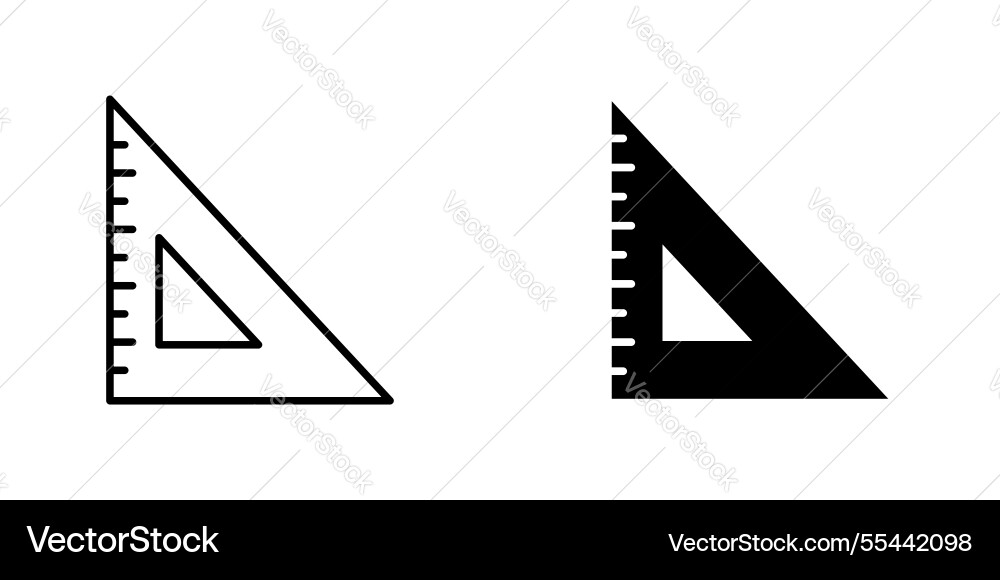 Triangle Ruler Icon Set vector image